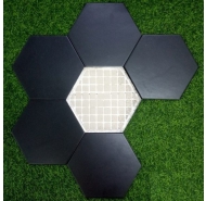 Gạch lục giác mặt mờ màu đen ốp lát trang trí nhập khẩu Trung Quốc mã gạch N2307 gạch loại 1 kích thước 20x23