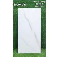 Đá siêu bóng xương trắng lát nền SLABTILE cao cấp mã gạch TP007D62 gạch loại 1 kích thước 60x120