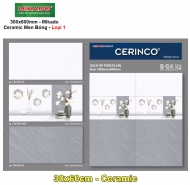 Gạch Porcelain men bóng ốp tường Mikado mã gạch CECO3614-3615 gạch loại 1 kích thước 30x60