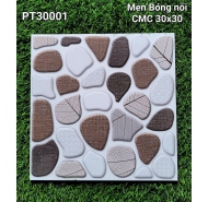 Gạch men bóng nổi lát nền phòng tắm CMC mã gạch PT30001 gạch loại 1 kích thước 30x30