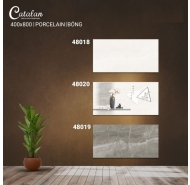 Gạch Porcelain men bóng ốp lát Catalan mã gạch - Bộ 48018-48019-48020 gạch loại 1 kích thước 40x80 