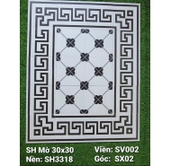Gạch viền & gạch góc bông trang trí men mờ lát nền Kim Long mã gạch SV002-SX02 gạch loại 1 kích thước 30x30