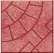 Gạch Terrazzo rẽ quạt 3 màu đỏ- gạch đá mài