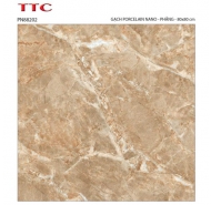 Gạch bán sứ Pocerlain mặt bóng kiếng lát nền TTC mã gạch PN88202 gạch loại 1 kích thước 80x80