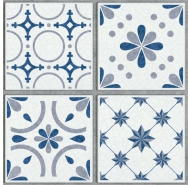 Gạch Porcelain mặt mờ giả gạch bông cổ điển lát nền Prime mã gạch 8034 gạch loại 1 kích thước 40x40 