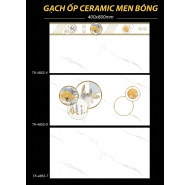 Gạch Ceramic mặt bóng ốp tường Hà Thanh mã gạch TK4852 gạch loại 1 kích thước 40x80