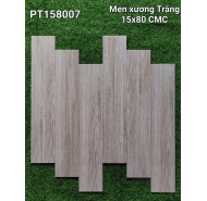 Gạch thanh Giả Gỗ xương trắng ốp lát nền CMC mã gạch PT158007 gạch loại 1 kích thước 15x80