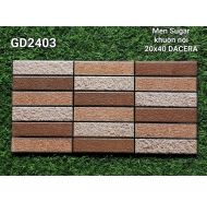 Gạch men sugar khuôn nổi trang trí ốp tường DACERA mã gạch GD2403 gạch loại 1 kích thước 20x40