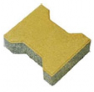 Gạch bê tông tự chèn chữ I mặt nhám màu vàng