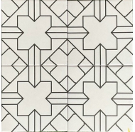 Gạch bông hoa văn tông màu trắng đen ốp tường trang trí Trung Quốc mã gạch GB-F2087 loại 1 kích thước 20x20