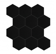 Gạch lục giác mặt mờ màu đen ốp lát trang trí nhập khẩu Trung Quốc mã gạch N2307 gạch loại 1 kích thước 20x23