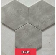 Gạch lục giác xám vân giả cổ điển mặt mờ ốp lát nhập khẩu Trung Quốc mã gạch FL236 gạch loại 1 kích thước 20x23